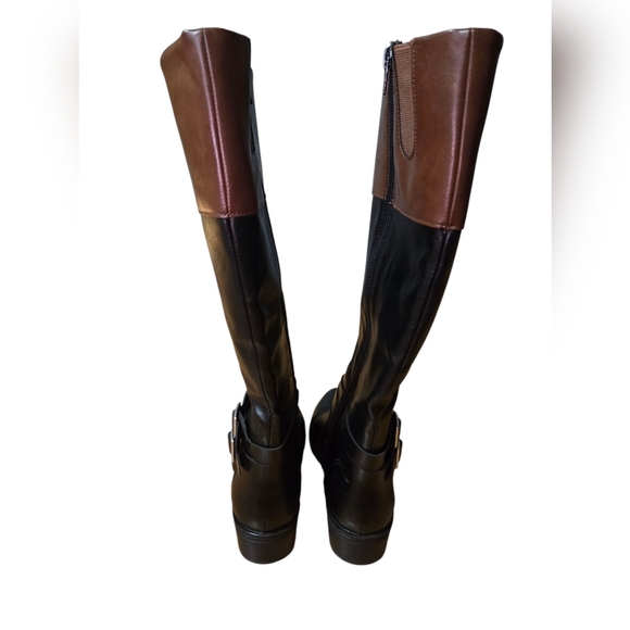 Arizona Women's Faux Leather Riding Boots Black Brown Size 7.5 - Picture 5 of 9